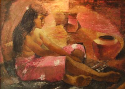 Sample artwork by Ronald York Wilson (1907 - 1984), known for figure, genre, oriental painting, murals - View similar artists and auction records